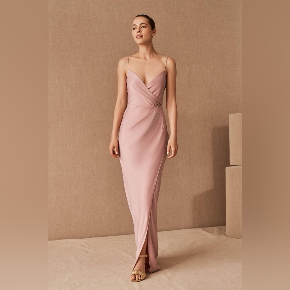 Anthropologie BHLDN Freya Satin Charmeuse Maxi Dress in Sedona, Size 10